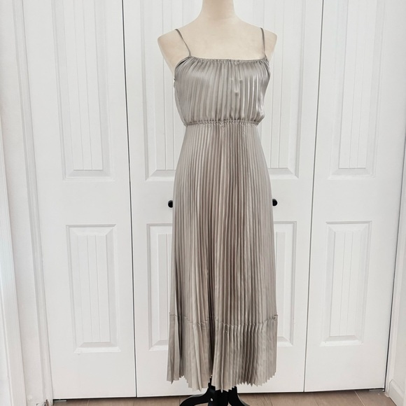 NWOT Allsaints Silvi Metalic Cream Champagne Plated Dress Size XS - Picture 12 of 17